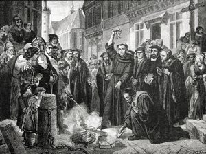 マーティン・ルター（1483-1546）1521年に教皇の雄牛を公に燃やした